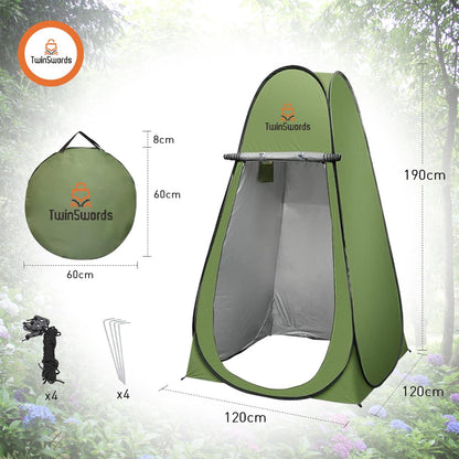 TwinSwords Pop up Changing Tent Toilet Tent, Camping Shower Tent Mobile Outdoor Privacy Toilet Tent Storage Tent, Portable
