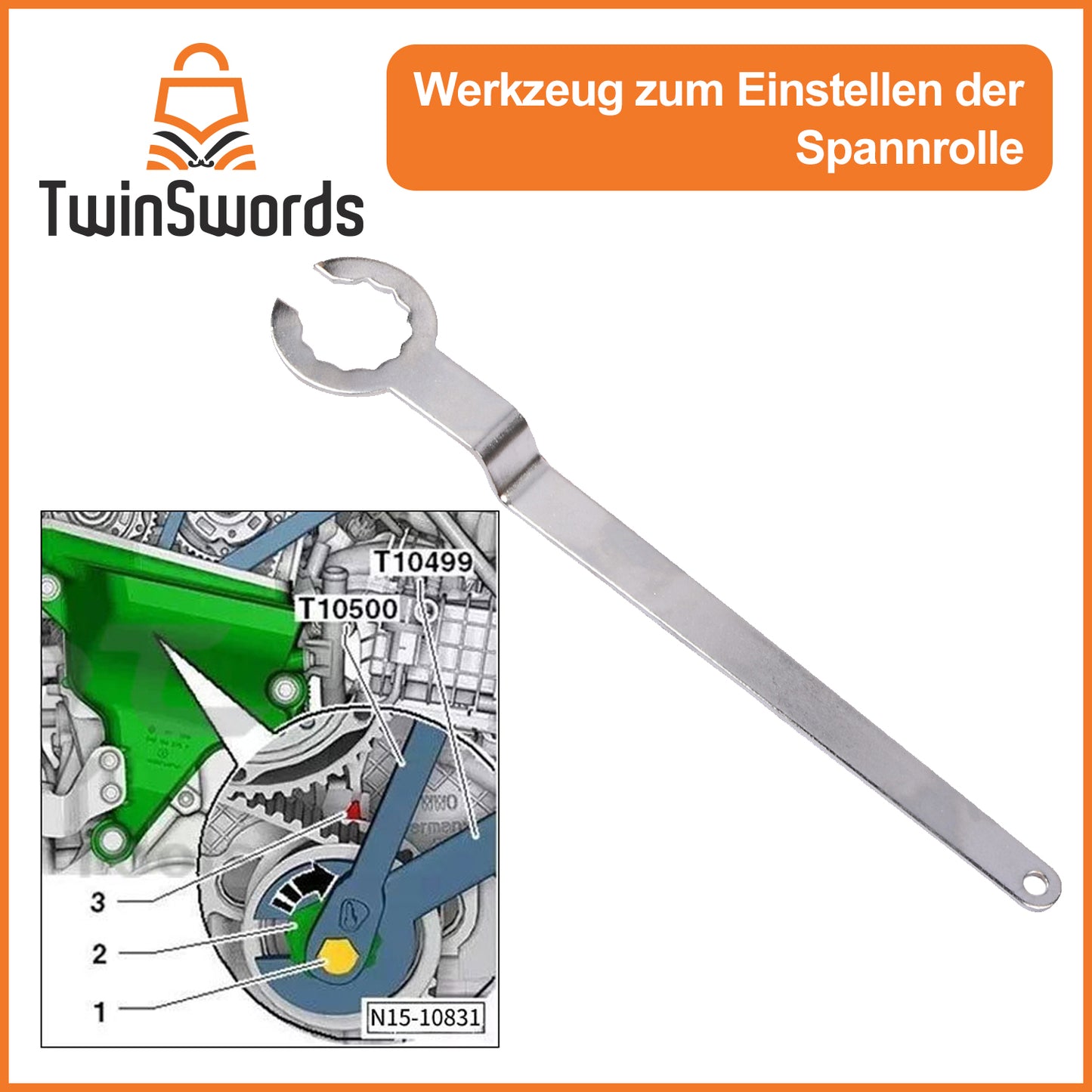TwinSwords camshaft tool | Timing belt tool VW | Engine Adjusting Tool for VAG EA211 1.0L 1.2L 1.4L 1.6L FSI TSI TFSI 1 Set