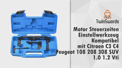 TwinSwords Motor Steuerzeiten Einstellwerkzeug Kompatibel mit Citroen C3 C4 Peugeot 108 208 308 SUV 1.0 1.2 Vti 1 Set