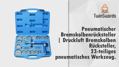 TwinSwords Pneumatic Brake Piston Resettor | Compressed air brake piston reset tool set 23-piece 1 set
