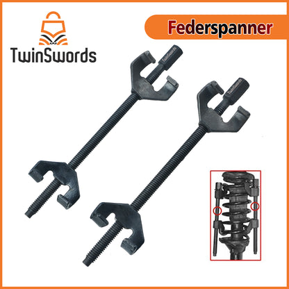 TwinSwords spring compressor set tool | Lowering tuning universal spring strut tension, up to 370mm. 2 pcs. 1 set