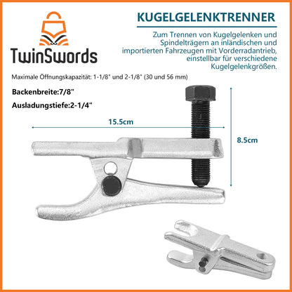 TwinSwords Kugelgelenk Abzieher Set | Spurstangenkopf Ausdrücker | Traggelenk Werkzeug 5 Tlg. 1 Set
